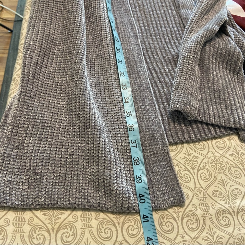 LBLC the Label Heather Light Gray Sherry Cardigan Chenille Sweater XS Duster - Picture 5 of 13